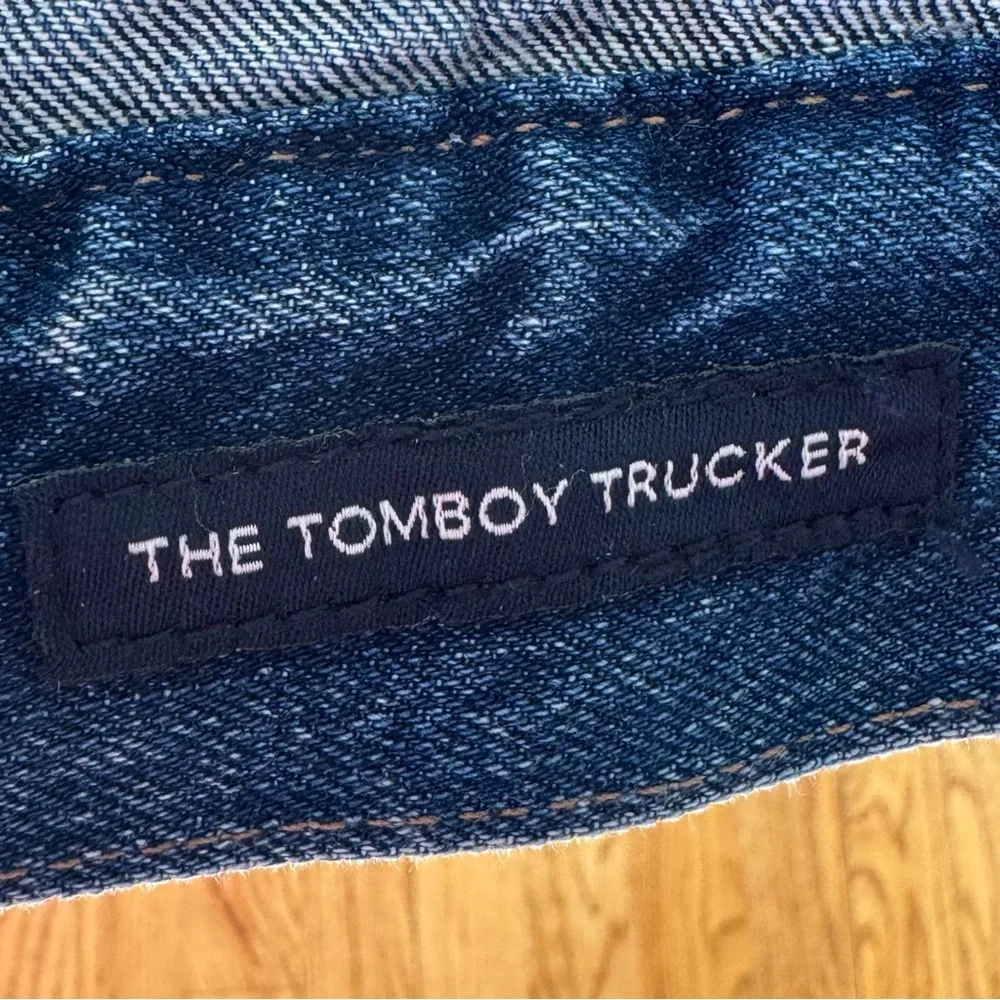 Lucky Brand Patchwork Tommy Trucker Denim Jacket Jean Jacket Zip Front Blue S